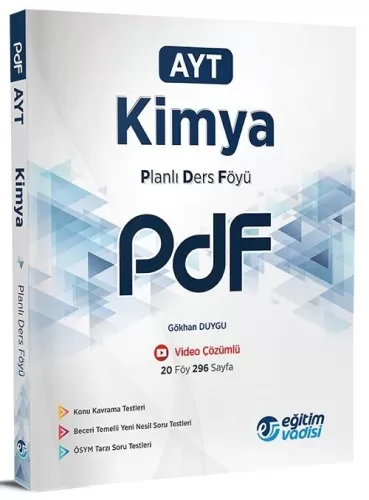 EĞİTİM VADİSİ AYT PDF KİMYA (24-25)