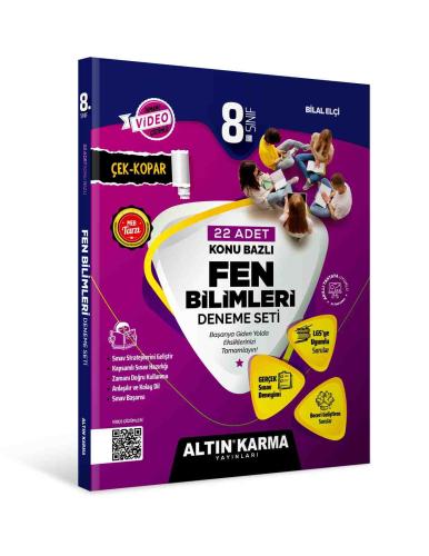 ALTIN KARMA 8. SINIF KONU BAZLI FEN BİLİMLERİ 22 DENEME SETİ  (BİLAL ELÇİ)