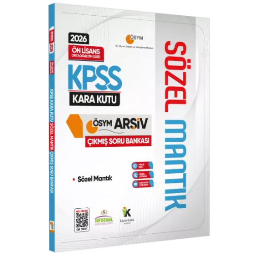 KARA KUTU 2026 ÖNLİSANS SÖZEL MANTIK ÇIKMIŞ SORU BANKASI